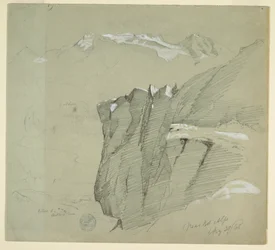 Piirros, Maisema Bernin Alpeilla, 28. elokuuta 1868.