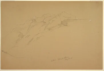 Piirros, Maisemia Gollingin ja Abtenaun välillä, 5. elokuuta 1868.