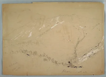 Piirros, Katahdin-vuori etelästä kuvattuna, elokuu 1852.