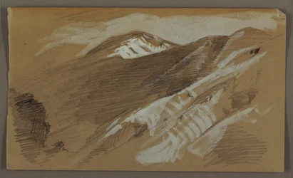 Piirros, vuoristomaisema, Jamaika, Länsi-Intia, elokuu 1868.