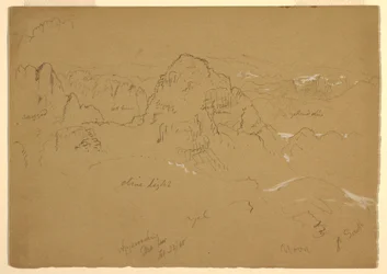 Piirros, vuori, Wady el-Arabah, 23. helmikuuta 1868.