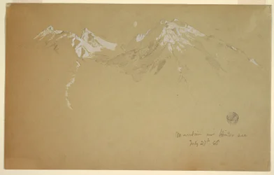 Piirros, "Vuori Hinterseen yllä", lähellä Berchtesgadenia, Baijeri, 27. heinäkuuta 1868.