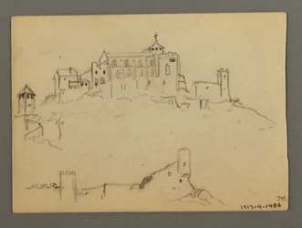 Piirros, vuorenrinnettä, mahdollisesti 1868