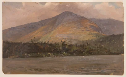 Piirros, Katadhin-vuori, josta näkyy Pomola ja Great Basin Sandy Bottom Pondista, n. 1877.