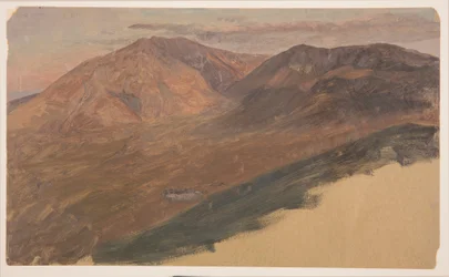 Piirros, Katahdin-vuori ja Turner kaukaa, 1860-78.