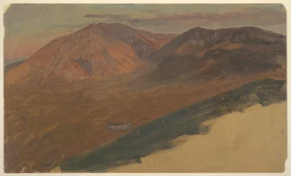 Piirros, Katahdin-vuori ja Turner kaukaa, 1860-78.