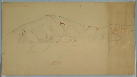 Piirros, Katahdin-vuori kaakosta; Kääntöpuoli: Katadhin-vuori, 1876-78.