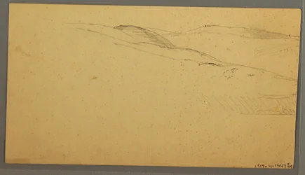 Piirros, Sade kukkuloiden yllä, mahdollisesti 1866