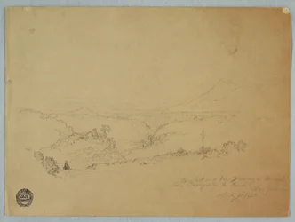 Piirros, Muistelu maisemista tiellä Fusugasugasta Pandiin, New Granda, Kolumbia, 11. heinäkuuta 1853.