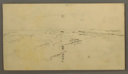 Piirros, joki, heijastunut kuu, 14. kesäkuuta 1870.