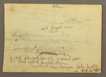 Piirros, Pietarinkirkko pohjoisesta Rooman kukkuloita ja taivaanrantaa vasten, tammikuu 1869.