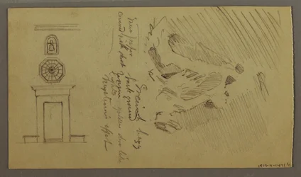 Piirustus, Pöydän osien tutkimuksia, mahdollisesti 1868-69