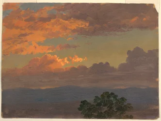 Piirros, auringonlasku, 1865