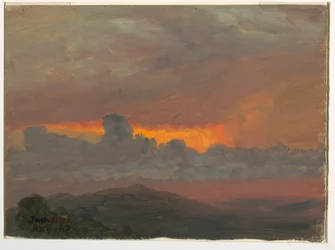 Piirros, auringonlasku, elokuu 1865