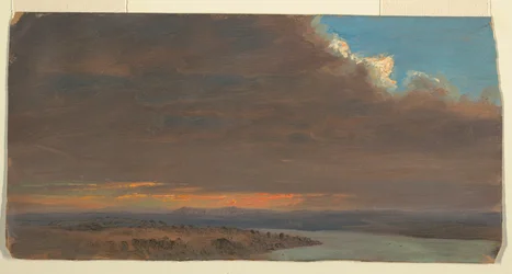 Piirros, Auringonlasku, Hudsonin laakso, New York, 1870-80.