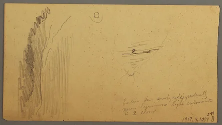 Piirros, Auringonlasku kukkuloiden yllä, 9. heinäkuuta 1866.