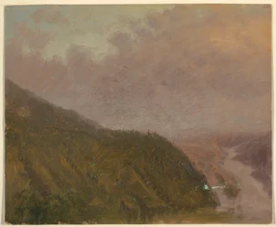 Piirros, Laakso korkean kukkulan laelta (Eurooppa), 1860-70