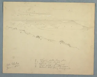 Piirros, Näkymä Salus-vuorelta, Jamaika, kesäkuu 1865.