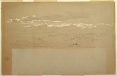 Piirros, Näkymä vuoristoon, Ecuador, 27. kesäkuuta 1857.