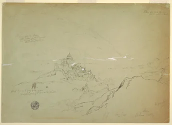 Piirros, Näkymä Sienistä Rhônen laaksossa, elokuu 1868.