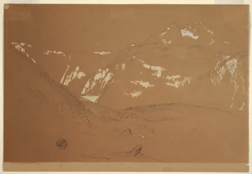 Piirustus, Watxmann, Königssee ja Schoenfeld Spitze..., kesä-heinäkuu 1868