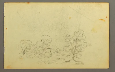 Piirros, Metsäinen maisema, mahdollisesti 1845