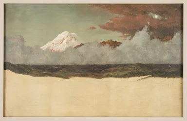 Chimborazo-vuori nousevan sumun ja pilvien läpi