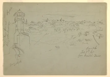 Lyddan torni ja Ramleh Ramlehin tornista nähtynä, Palestiina [Ramleh, Israel]