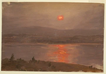 Näkymä Hudsonin toiselle puolelle auringonlaskun aikaan
