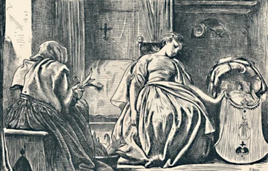 Tessa kotona. Kirjailija: George Eliots Romola, 1862-63, 1923