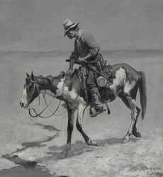 Teksasin poni, 1889 (öljy sommitelmalevylle)