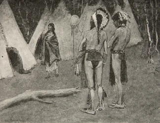 Ja hänen rakastajansa, hylätyt,... Komeat miehet, joilla on maalia ja höyheniä, Henry Wadsworth Longfellow