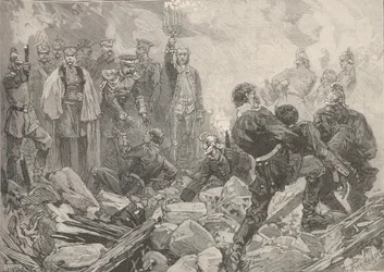 Talvipalatsi räjähdyksen jälkeen, iltana 17. helmikuuta 1880.