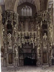 Henry the Fifth Chapel, levy 52 Westminster Abbeystä, kaiverrus J. Bluck (fl.1791-1831) pub. kirjoittanut Rudolph Ackermann (1764-1834) 1811 (akvatinta)