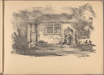 Yksi kuudenkymmenen mökkiluonnoksen sarjasta. Lontoo, 1825.
