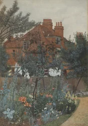 Näkymä puutarhaan Bedford Parkissa, 1885
