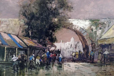 Teoksessa The Busy Haunts of Men, 1915 (öljy ja wc aluksella)
