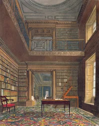 Eton College Library, "History of Eton Collegesta", osa "History of the Colleges" -julkaisua, kaivertanut William James Bennett (1787-1844) pub. kirjoittanut R. Ackermann, 1816 (akvatinta)