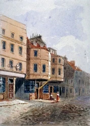 Näkymä Oliver Cromwellin talosta, Clements Lane, Westminster, Lontoo, c1840