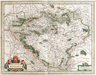 Bohemen kartta (Tšekki) (etsaus