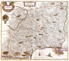 Languedocin (Ranska) kartta (etsaus