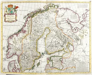 Ruotsin ja Norjan kartta (etsaus