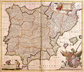 Iberian niemimaan, Espanjan ja Portugalin kartta