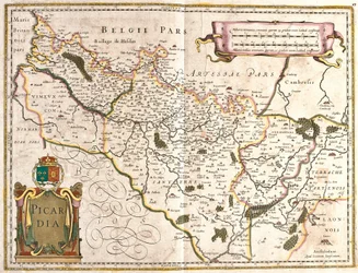 Picardien maakunnan kartta (Ranska) (etsaus