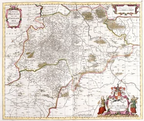 Kartta Misnien (Saksa) marssista (margraviaate) (etsaus