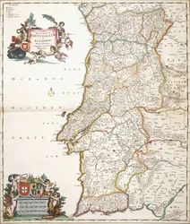 Kartta näyttää Portugalin, noin 1680