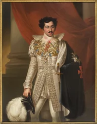 Oscar I, roi de Suede et Norvege - Ruotsin ja Norjan kuninkaan Oscar I:n (1799-1859) muotokuva, Westin, Fredric (1782-1862). Öljy kankaalle. Mitat: 149 x 114 cm. Tukholman kansallismuseo