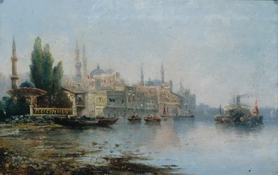 Istanbul Bosporinsalmelta katsottuna, 1800-luvun toinen puoli.