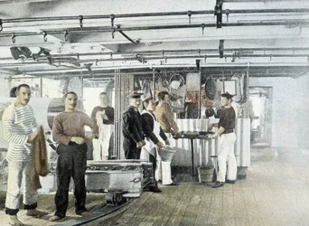 Ranskan laivasto, 1800-luvun loppu: Upseerien keittiö - Raamattu. des Arts deco.
