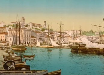 Yleiskuva Cannesin satamasta, 1890-1900